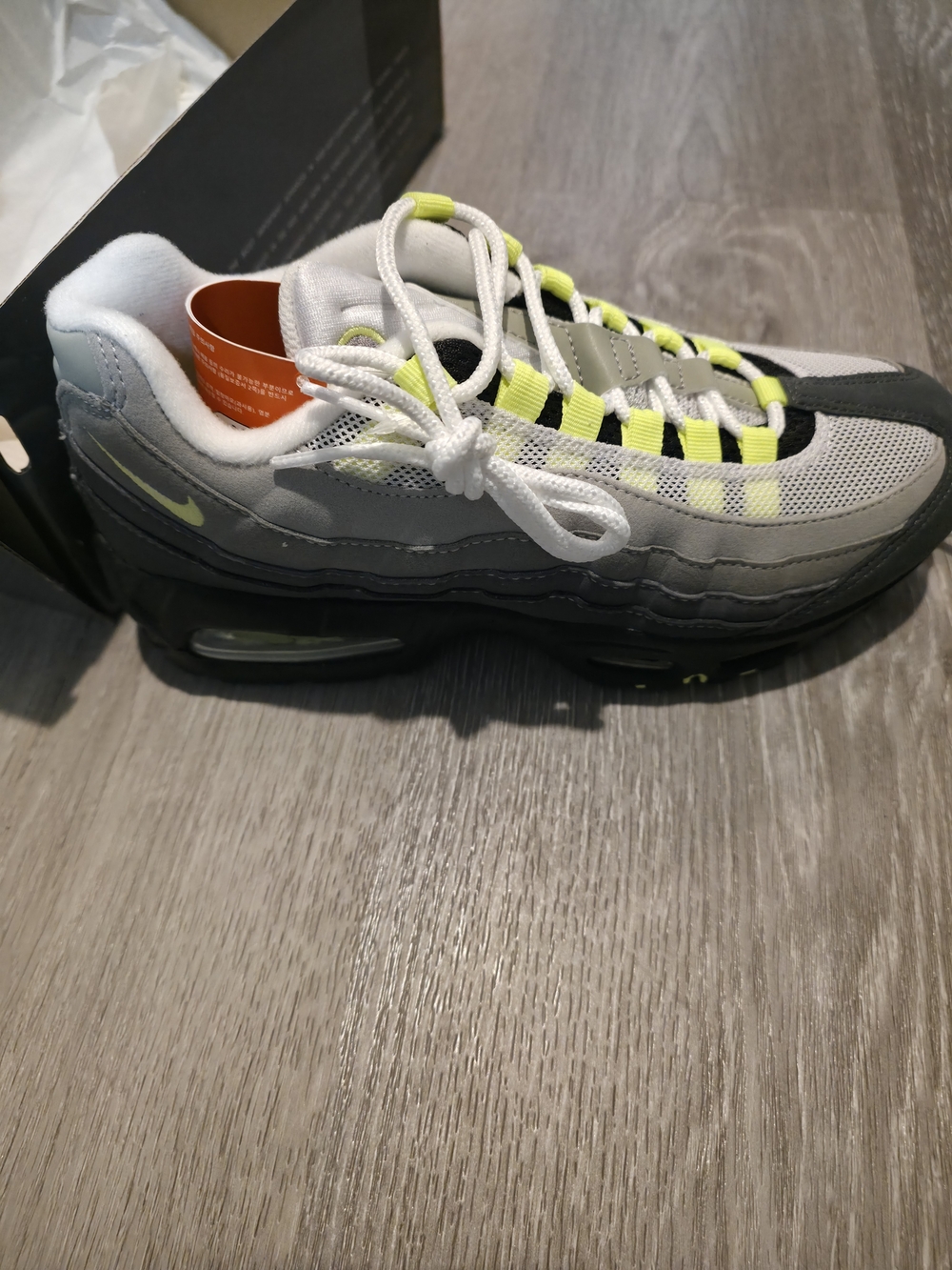 Nike Men's Grey and Neon Yellow Accent Air Max-Style Sneakers